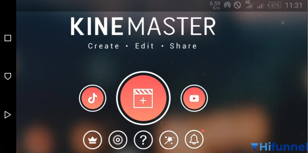 Giao diện Kinemaster Mobile