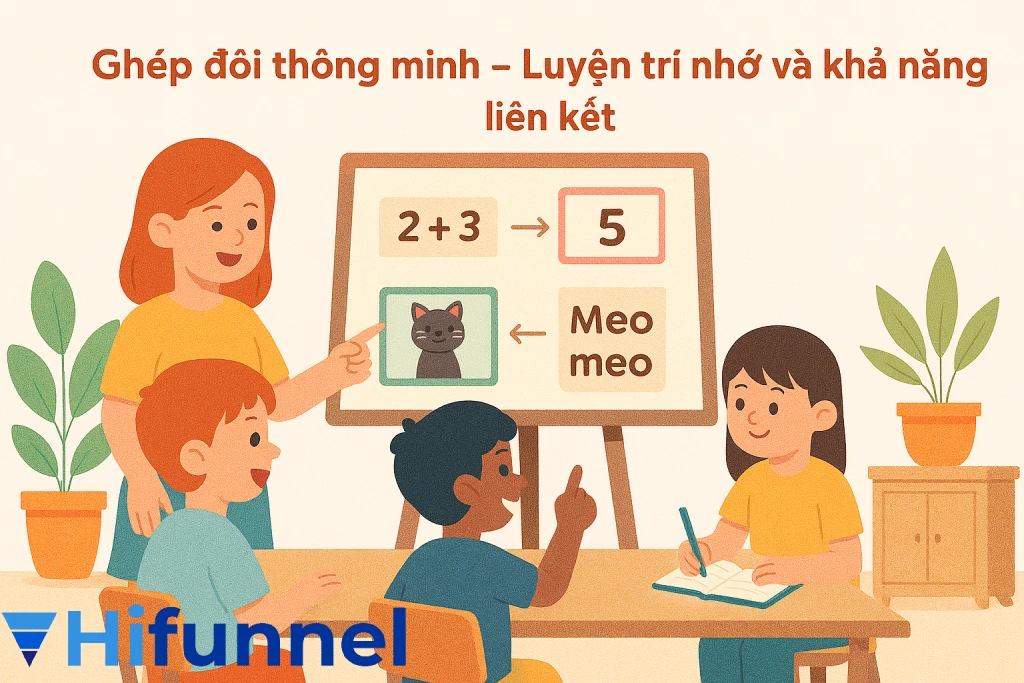 Trò chơi ghép đôi thông minh giúp trẻ luyện trí nhớ khi học online