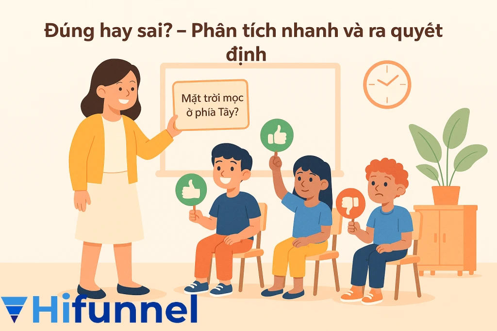 Trò chơi Đúng hay sai giúp học sinh rèn tư duy và phản xạ nhanh