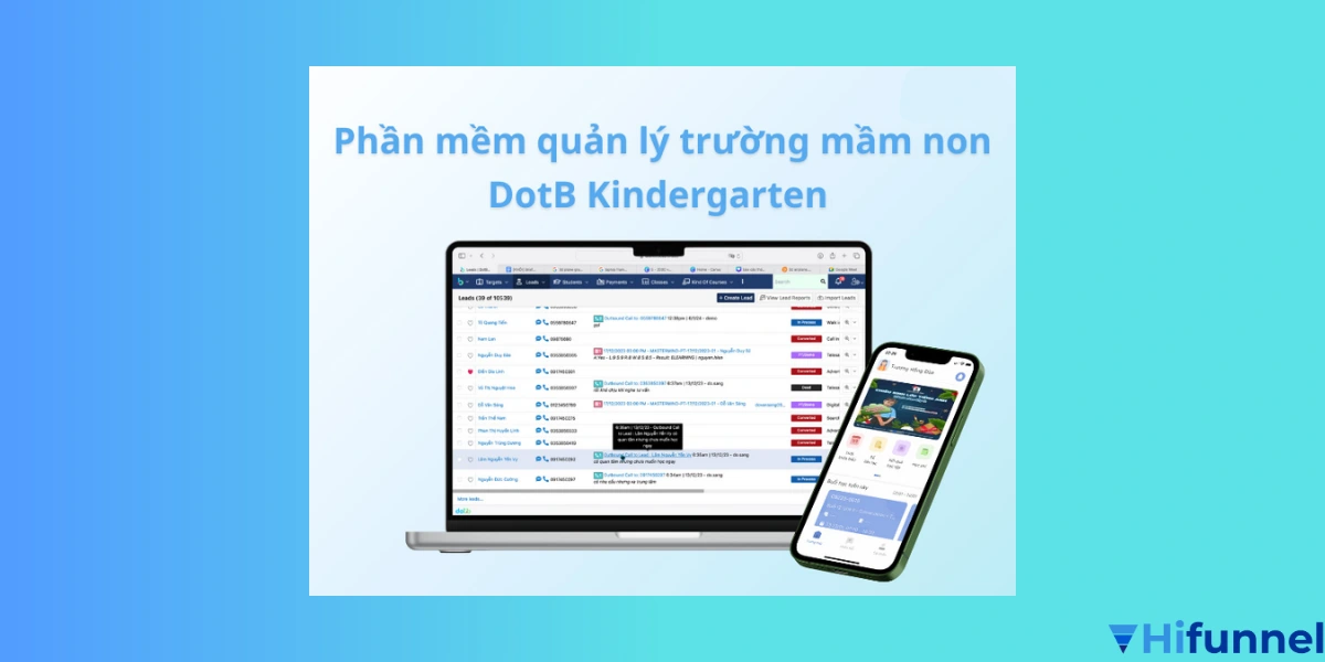 KinderGarten – phần mềm quản lý mầm non và hỗ trợ dạy học trực tuyến cho trẻ nhỏ.