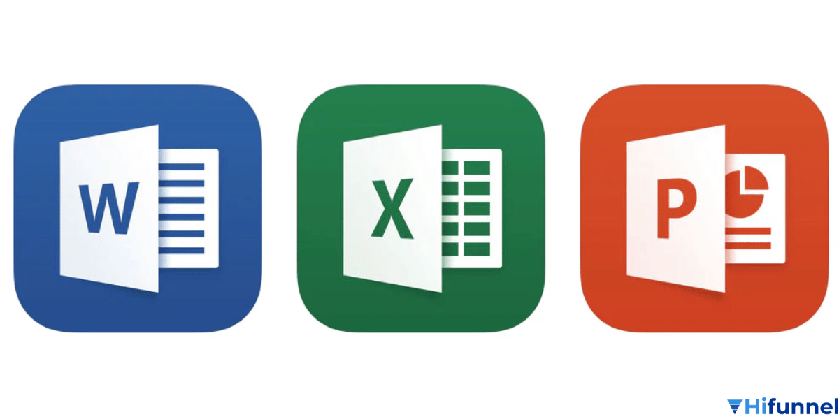 Microsoft Word, Excel, PowerPoint – bộ công cụ văn phòng phổ biến cho học tập và công việc.