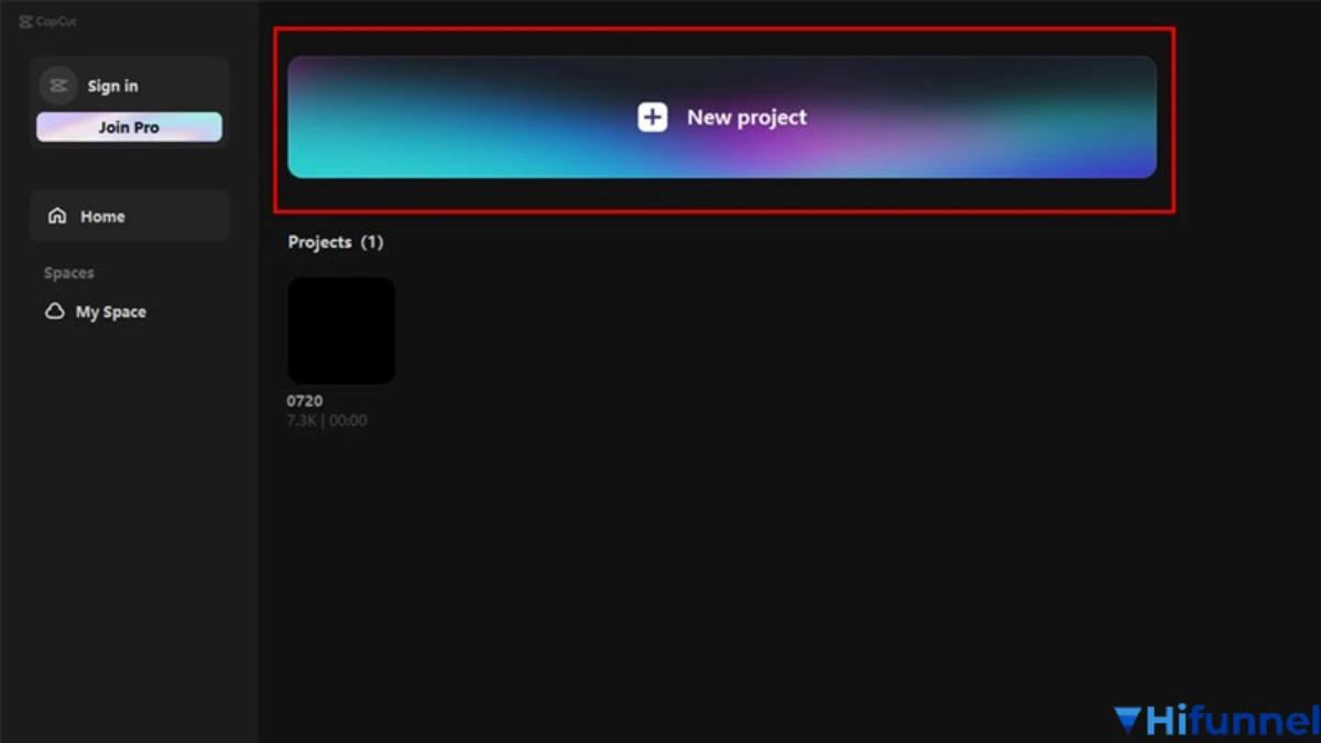 CapCut PC interface