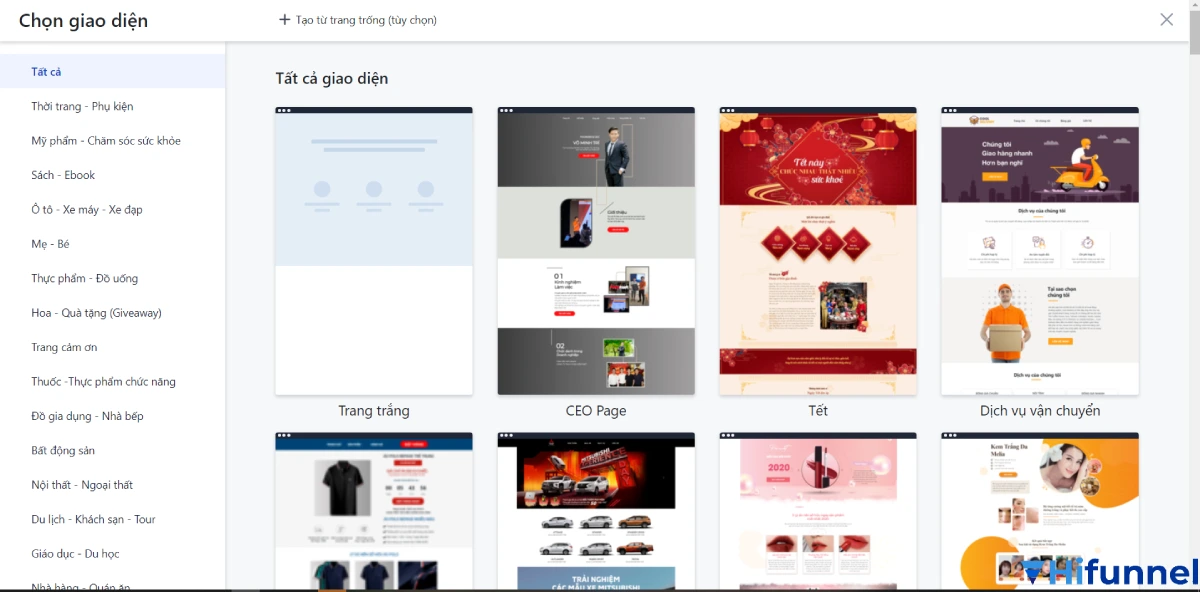 Công cụ giúp bạn tạo landing page nhanh chóng và chuyên nghiệp cùng Hifunnel