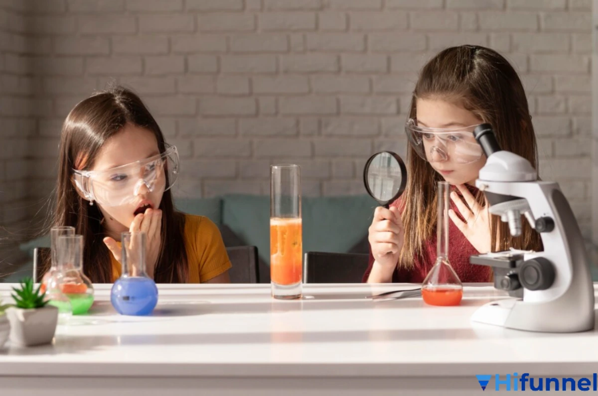 Học sinh thực hành phương pháp Inquiry-based learning, quan sát hiện tượng và đặt câu hỏi để khám phá kiến thức khoa học.