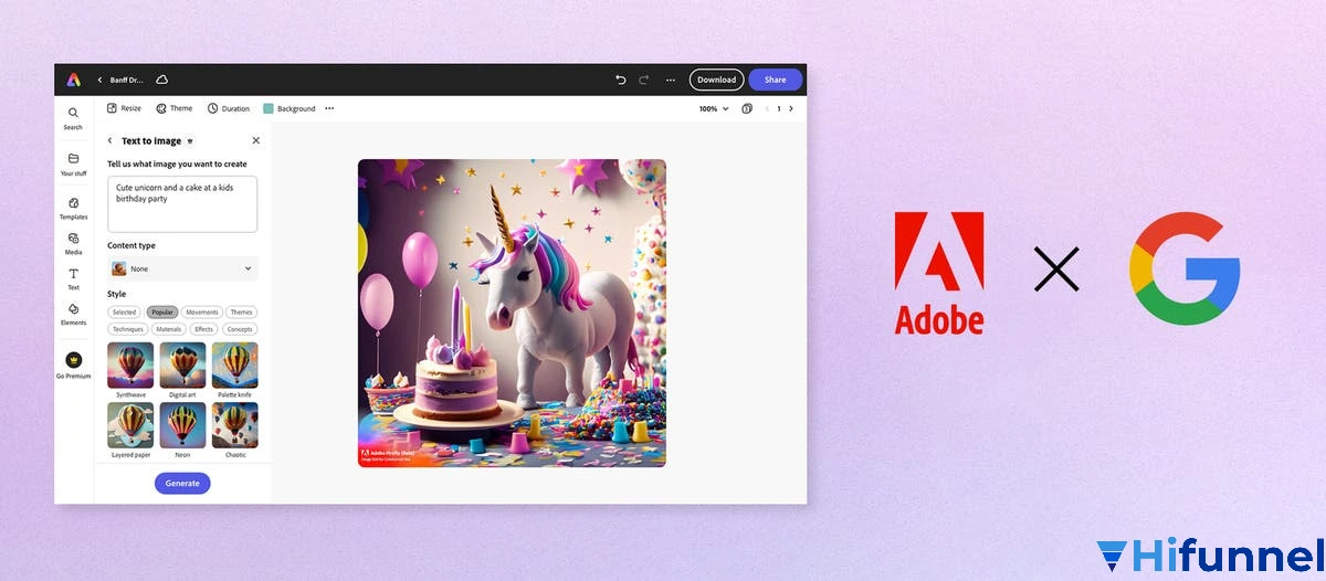 Giao diện Adobe Express Firefly AI – công cụ AI tạo infographic sáng tạo và chuyên nghiệp