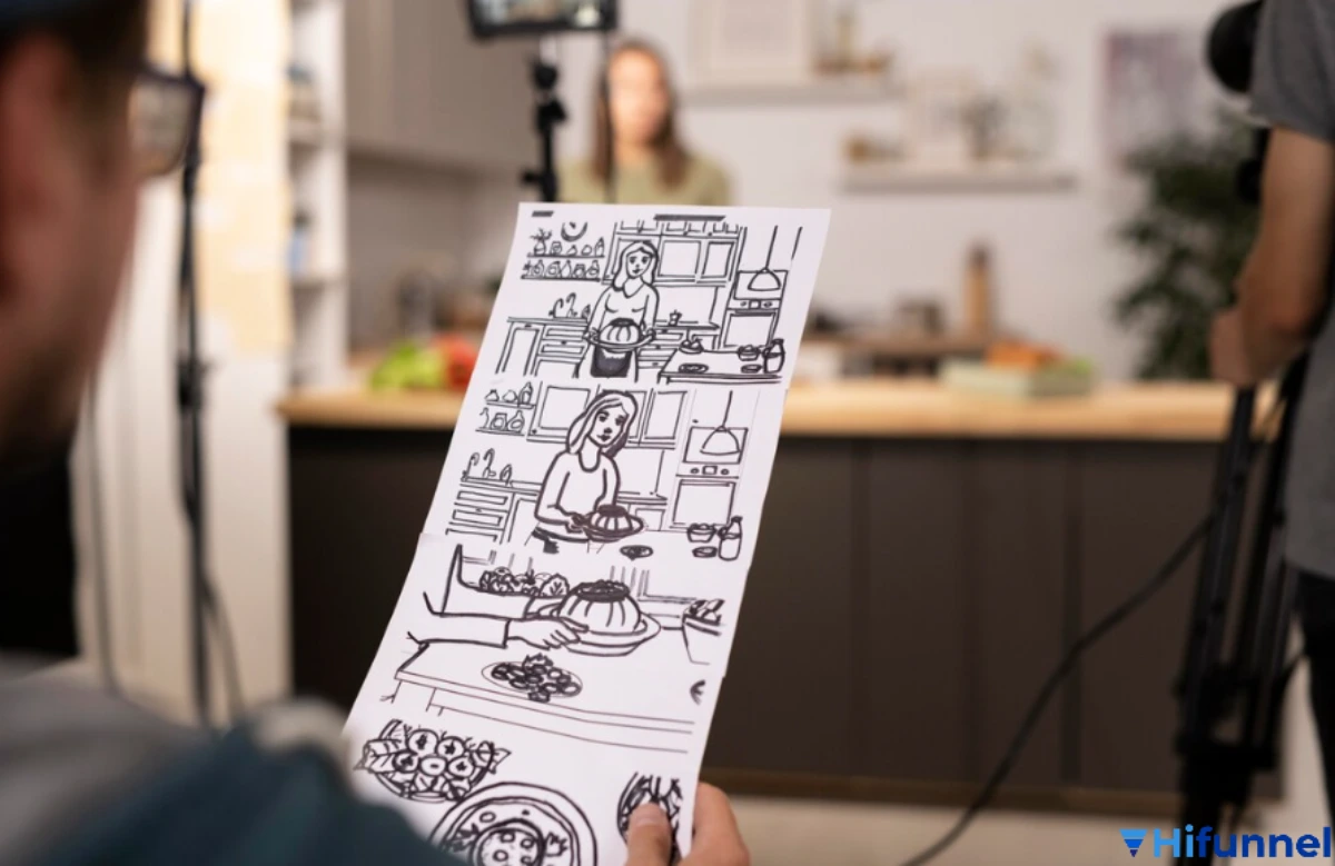 Mẫu kịch bản video ngắn với storyboard và ghi chú thực tế.
