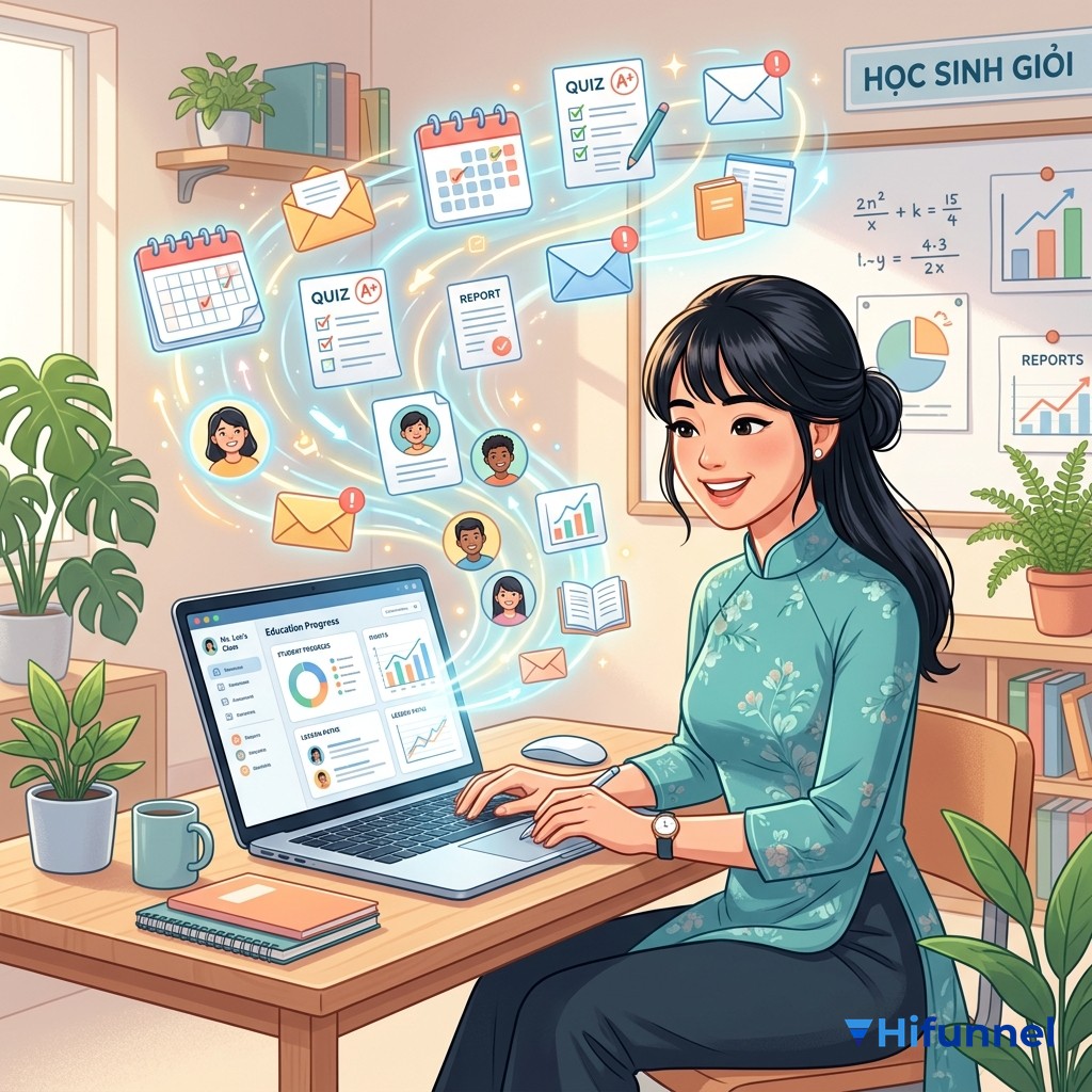 Quy trình dạy học online tự động hóa giúp giáo viên tối ưu thời gian