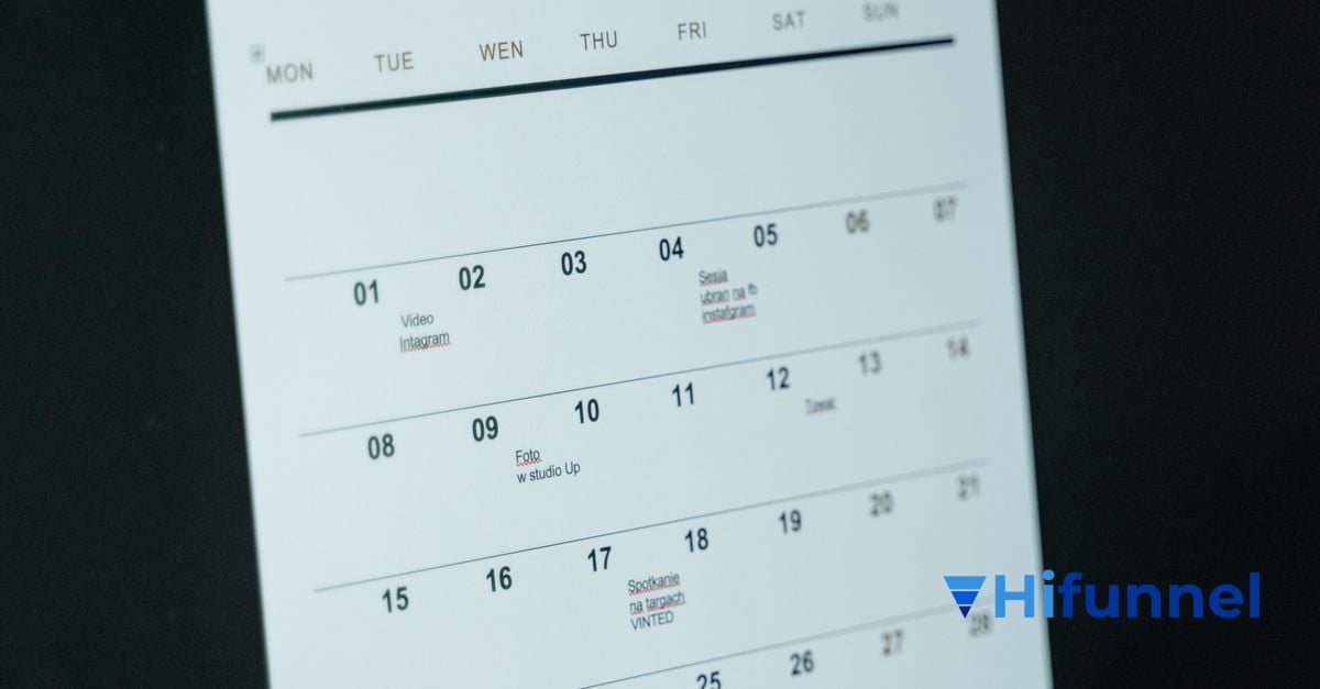 Lập bảng content calendar chi tiết cho chiến dịch bán khóa học online