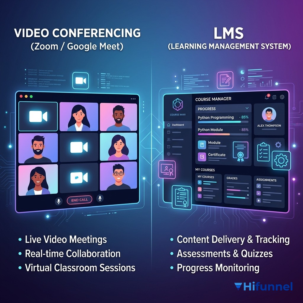 So sánh lớp học tương tác qua Zoom Google Meet và hệ thống quản lý học tập LMS