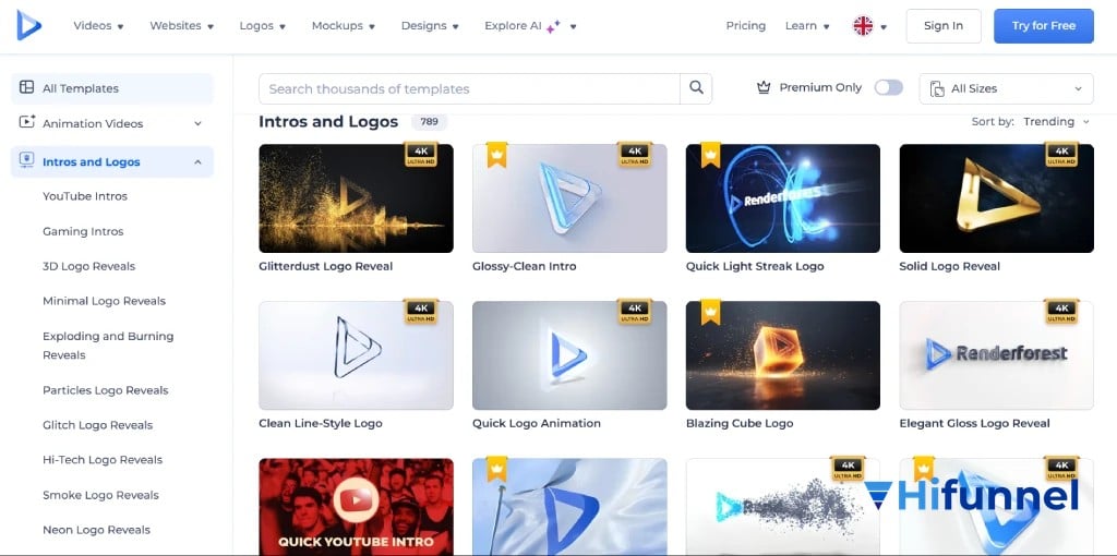 Công cụ Ai tạo intro video Renderforest