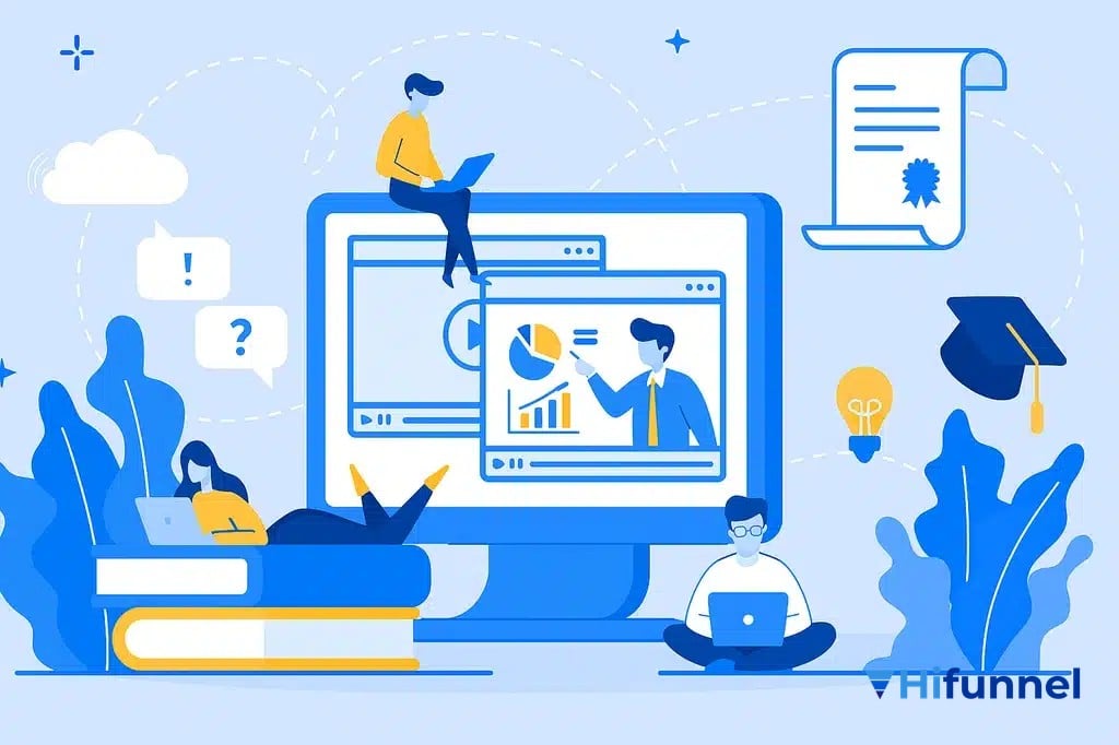 Hình minh họa xây dựng nền tảng giảng dạy bài bản như một doanh nghiệp bán khóa học online